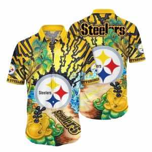 Pittsburgh Steelers Electric Wave Vibrant Hawaiian Shirt