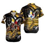 Pittsburgh Steelers Fearsome Player And Tiki Art Hawaiian Shirt