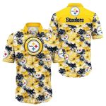 Pittsburgh Steelers Floral Black And Yellow Hawaiian Shirt