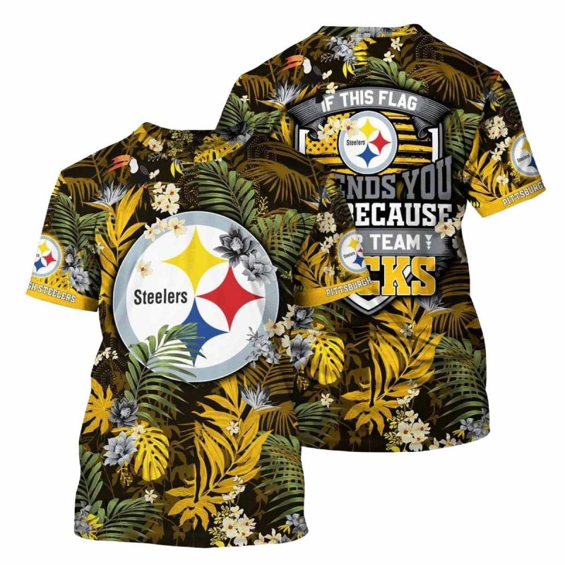 Pittsburgh Steelers Floral Summer 2025 Aop T Shirt 1