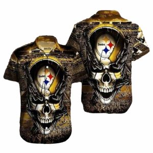 Pittsburgh Steelers Fortress Skull Hawaiian Shirt