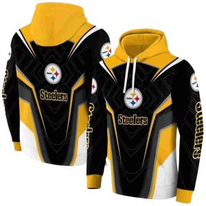Pittsburgh Steelers Futuristic Pattern Gold Black AOP Hoodie