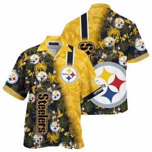 Pittsburgh Steelers Game Day Lei Festive Floral Hawaiian Shirt