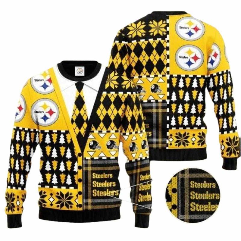 Pittsburgh Steelers Gilet Caravet Ugly Sweater 1