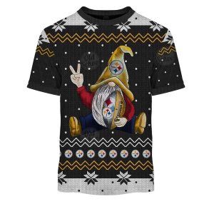 Pittsburgh Steelers Gnome Ugly Christmas Sweater AOP T-Shirt