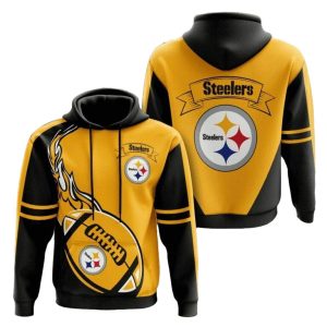 Pittsburgh Steelers Gold Fire AOP Hoodie