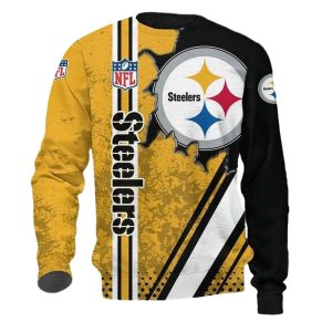 Pittsburgh Steelers Golden Black Logo Special AOP Sweatshirt