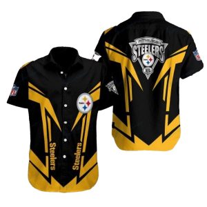 Pittsburgh Steelers Golden Edge Sharp Angles Black And Yellow Hawaiian Shirt