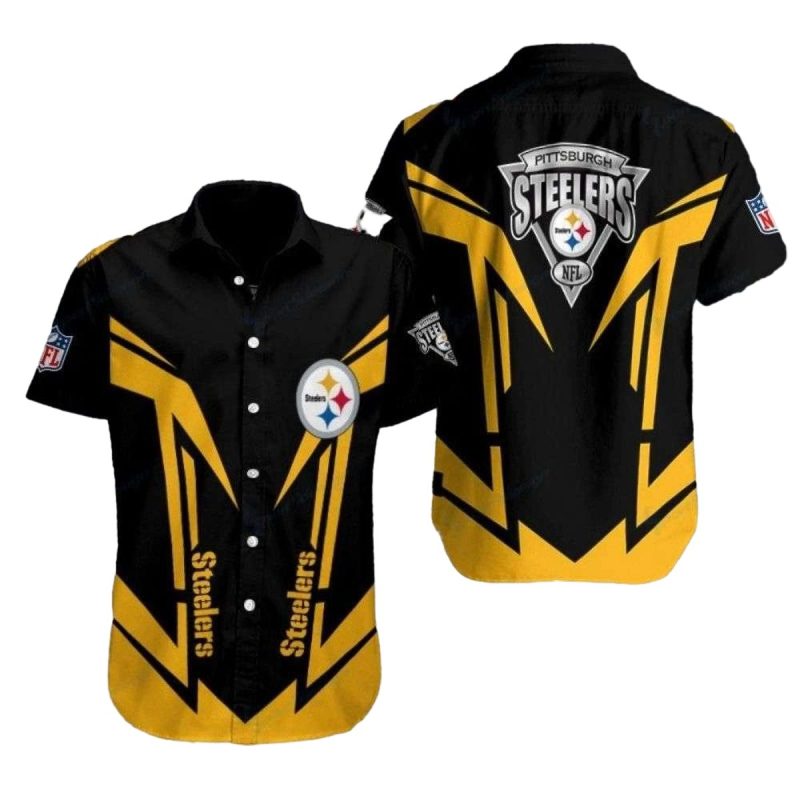 Pittsburgh Steelers Golden Edge Sharp Angles Black And Yellow Hawaiian Shirt 1