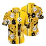 Pittsburgh Steelers Golden Petals Floral Yellow Hawaiian Shirt