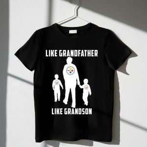 Pittsburgh Steelers Grandfather Like Grandson Two Son T Shirt 4