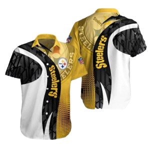 Pittsburgh Steelers Gridiron Glory Black And Yellow Hawaiian Shirt