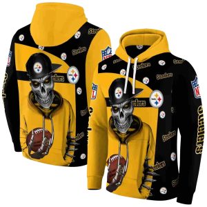 Pittsburgh Steelers Grim Vibe Gold Black AOP Hoodie