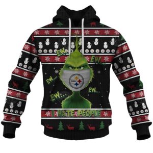 Pittsburgh Steelers Grinches I Hate People And I Love My Steelers AOP Hoodie