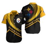 Pittsburgh Steelers Halftone Black And Gold Power Play Hawaiian Shirt