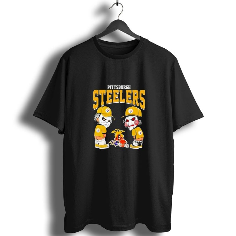 Pittsburgh Steelers Halloween 2024 Michael Myers Billy The Puppet Pee On Nfl Teams T Shirt 1 T Shirt 1