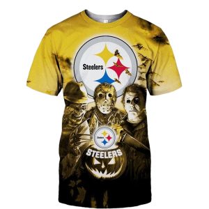 Pittsburgh Steelers Halloween Horror Night Gift For Fan AOP T-Shirt