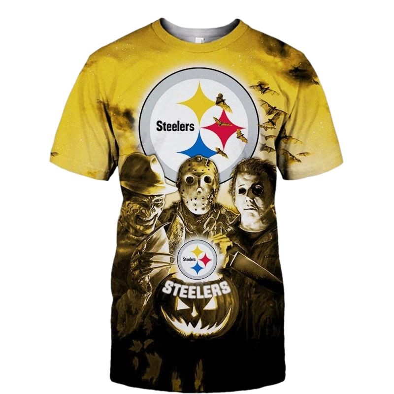 Pittsburgh Steelers Halloween Horror Night Gift For Fan Aop T Shirt 1