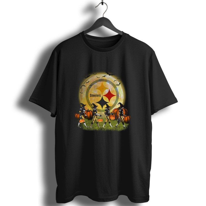 Pittsburgh Steelers Halloween Witch Moon Pumpkin Bats Football Players T Shirt 1 T Shirt 1