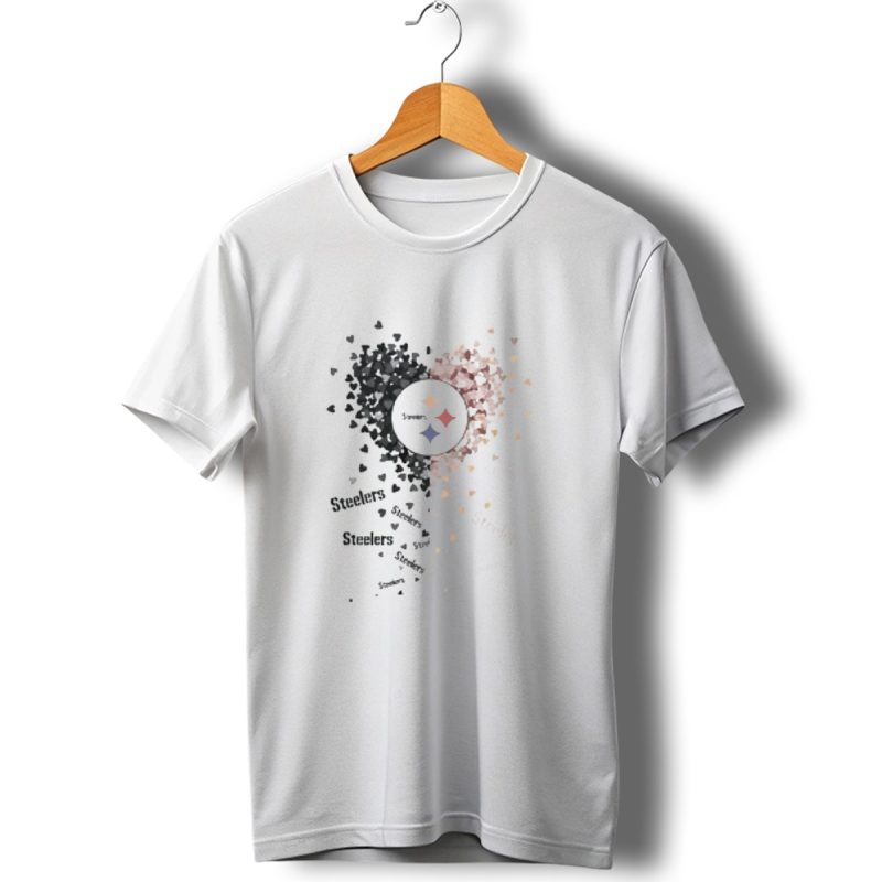 Pittsburgh Steelers Heart Logo With Black And Gold Steelers Text And Hearts T Shirt 1 T Shirt 1
