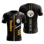 Pittsburgh Steelers Here We Go Black AOP T-Shirt