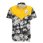 Pittsburgh Steelers Hibiscus And Palm Tree Design Hawaiian Shirt