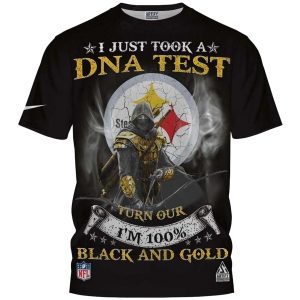 Pittsburgh Steelers I Just Took A Dna Test Black And Gold AOP T-Shirt