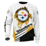 Pittsburgh Steelers Inside Me White Golden Logo AOP Sweatshirt