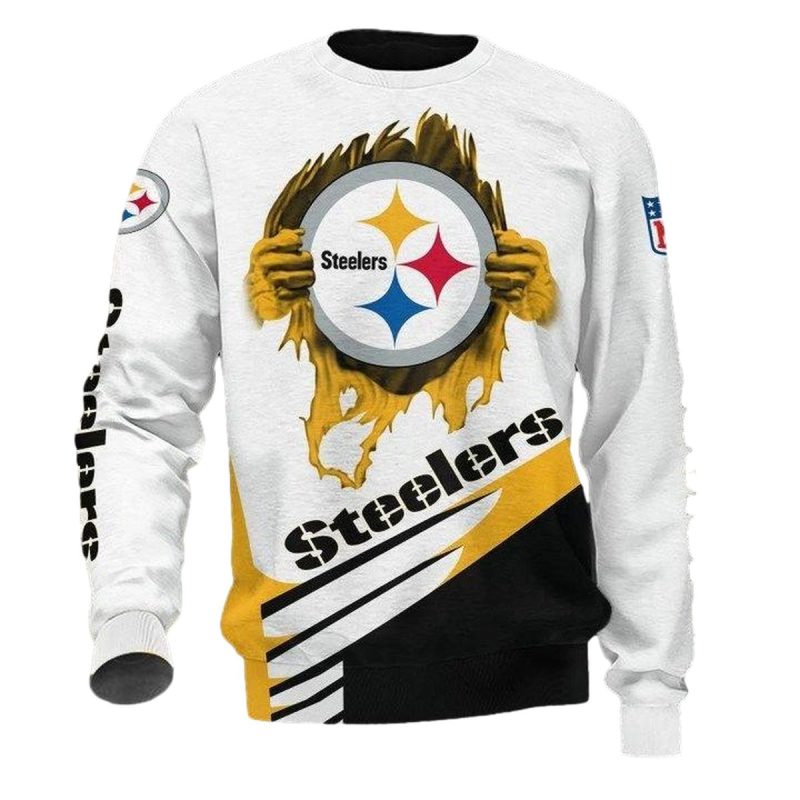 Pittsburgh Steelers Inside Me White Golden Logo Aop Sweatshirt 1