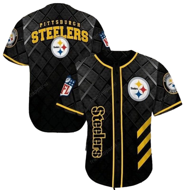 Pittsburgh Steelers Iron Black Baseball Jersey 1