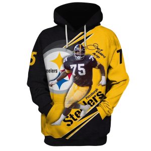 Pittsburgh Steelers Joe Greene No 75 Signature AOP Hoodie