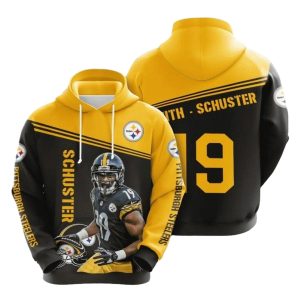 Pittsburgh Steelers Juju Smith Schuster Black Gold AOP Hoodie