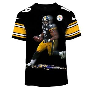 Pittsburgh Steelers Juju Smith Schuster No 19 Jerseys Memories AOP T-Shirt
