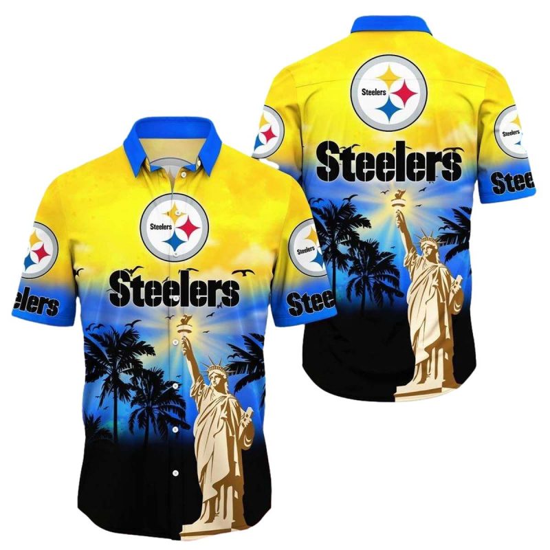 Pittsburgh Steelers Liberties Flower Hawaiian Shirt 1