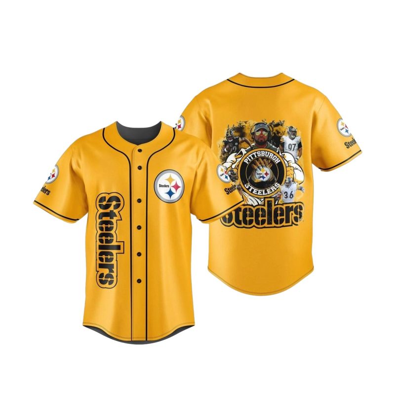 Pittsburgh Steelers Logo And Dream Team Baseball Jersey 1