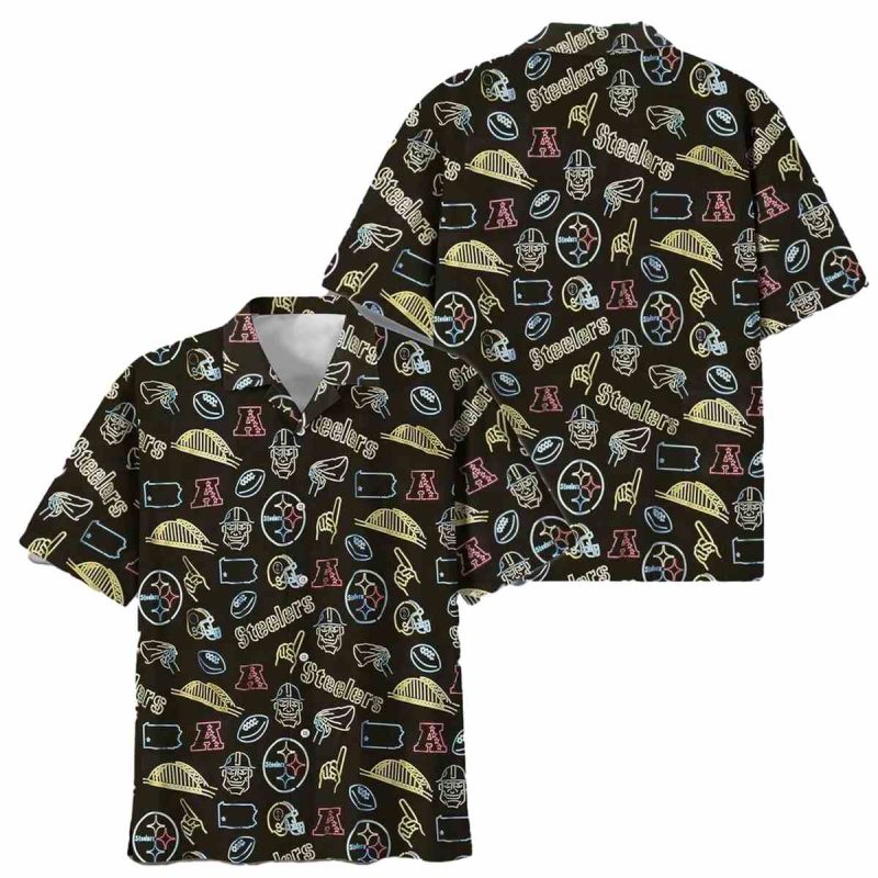 Pittsburgh Steelers Logo And Game Day Vibes Hawaiian Shirt 1
