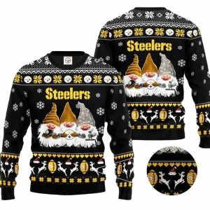 Pittsburgh Steelers Logo And Gnome Ugly Sweater