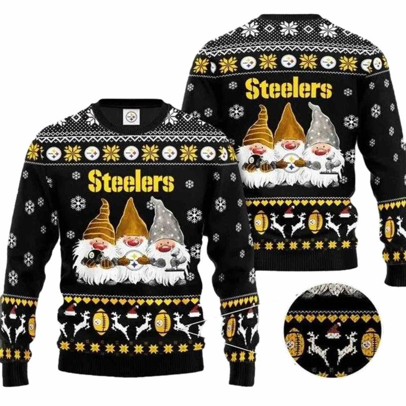 Pittsburgh Steelers Logo And Gnome Ugly Sweater 1
