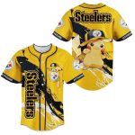 Pittsburgh Steelers Logo And Pikachu Funny Baseball Jersey