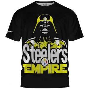 Pittsburgh Steelers Logo And Star Wars Darth Vader Black Empire AOP T-Shirt