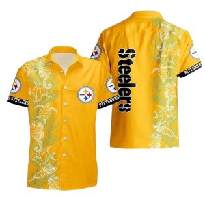 Pittsburgh Steelers Logo And Turtle Seaweed Pattern Hawaiian Shirt