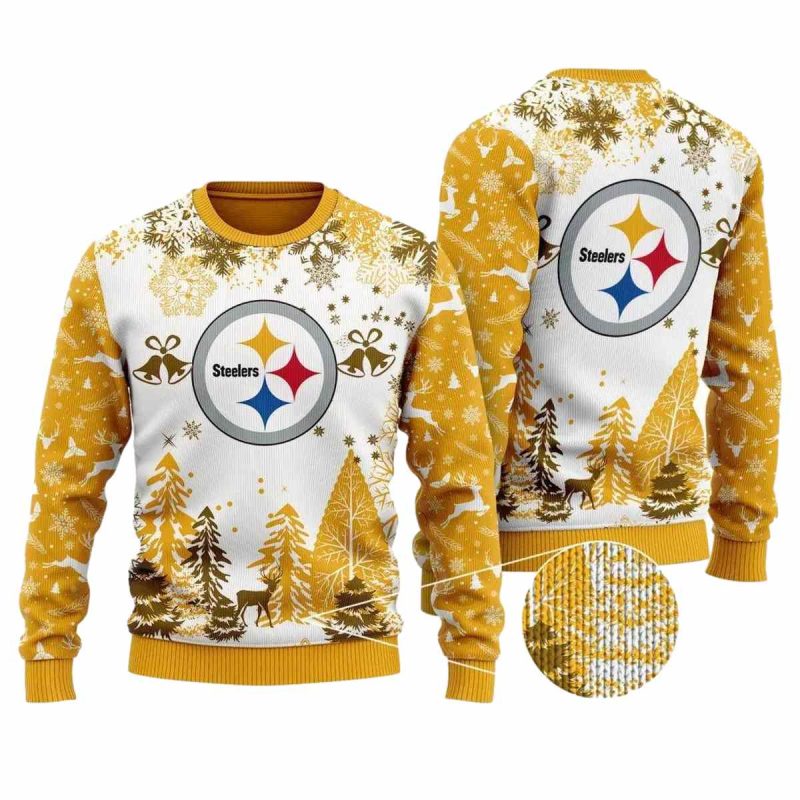 Pittsburgh Steelers Logo And Xmas Pattern Ugly Sweater 1