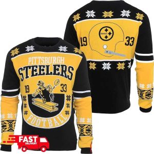 Pittsburgh Steelers Logo Est 1933 Retro Ugly Sweater