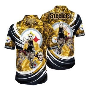 Pittsburgh Steelers Logo Halloween Horror Movies Hawaiian Shirt