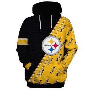 Pittsburgh Steelers Logo In My Heart Black And Yellow AOP Hoodie