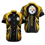 Pittsburgh Steelers Logo In My Heart Black And Yellow Hawaiian Shirt