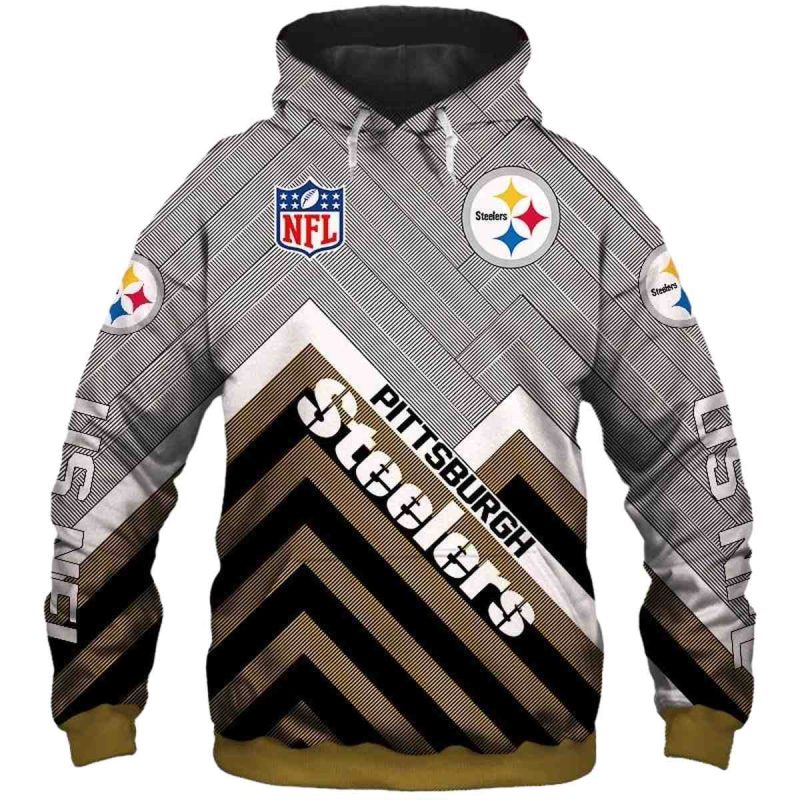 Pittsburgh Steelers Logo Lines Style Aop Hoodie 1