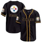 Pittsburgh Steelers Logo Lovely Black Baseball Jersey