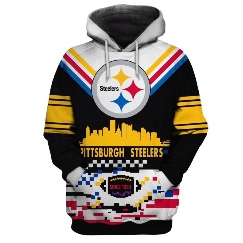 Pittsburgh Steelers Logo Lovely Since 1933 Aop Hoodie 1