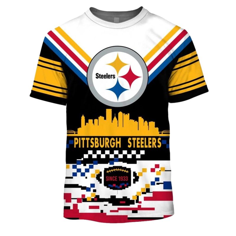 Pittsburgh Steelers Logo Lovely Since 1933 Aop T Shirt 1